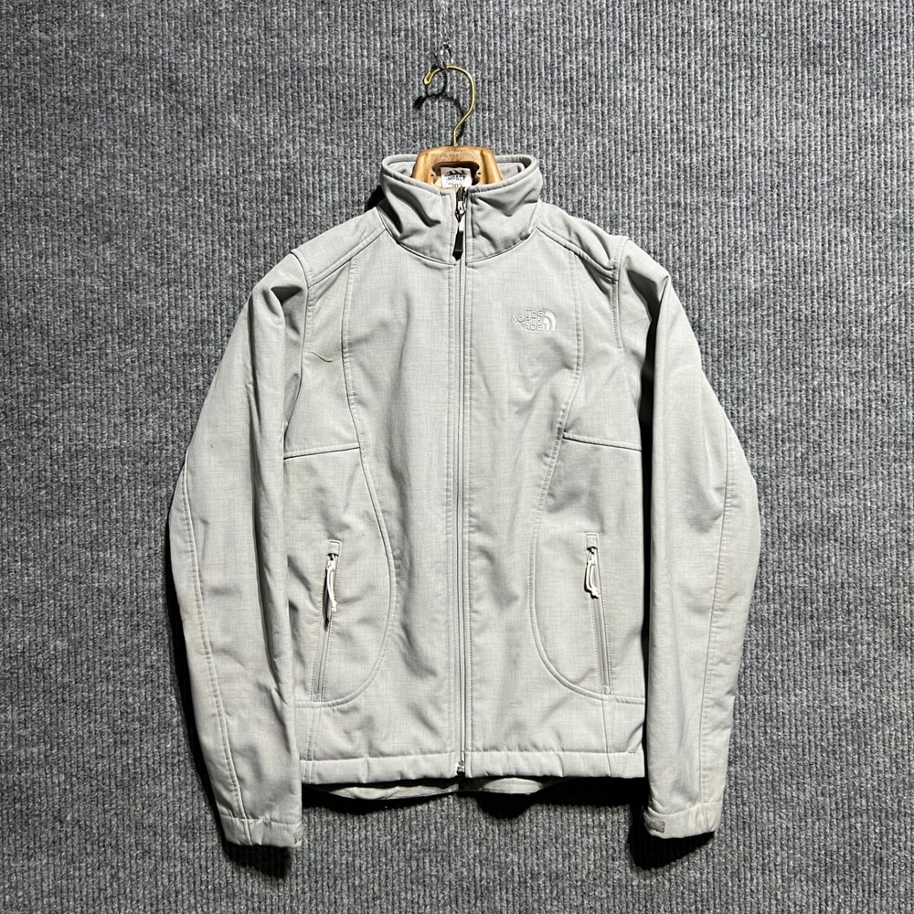 The North Face Apex Bionic Jacket Women Size S‎ Gray Softshell Fleece Lined Coat